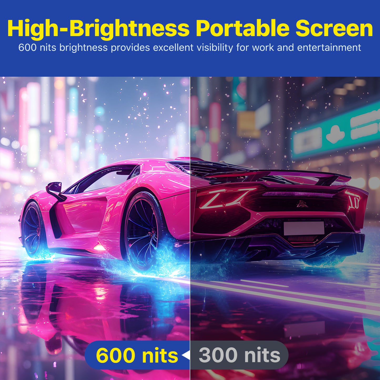 VisionOwl Large Portable Monitor 17.3-Inch 4K UHD 600 nits Laptop Monitor 150% sRGB USB-C HDMI IPS Portable Screen for Laptop PC Mac PS5 Xbox Built-in Kickstand Speakers VESA Mountable