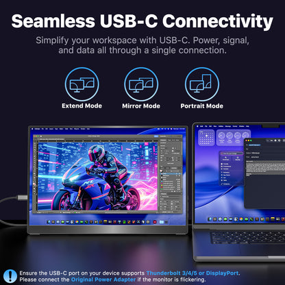 VisionOwl Portable Monitor 16 Inch 2.5K QHD 144Hz 16:10 Second Screen, USB-C HDMI HDR Travel Monitor for Laptop PC MacBook PS5 Xbox, VESA Mountable, with Speakers, Built-in Kickstand