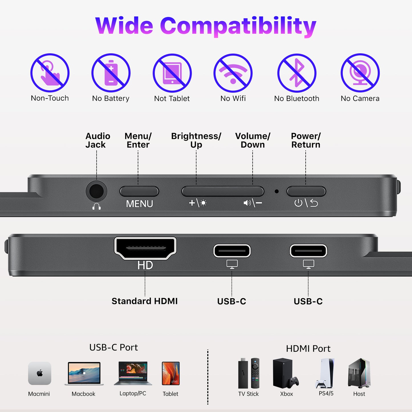 VisionOwl Portable Monitor 15.6 Inch 4K UHD 145% sRGB Second Screen, USB-C HDMI HDR FreeSync Travel Monitor for Laptop MacBook PC PS5 Xbox, VESA Mountable, with Speakers, Adjustable Kickstand