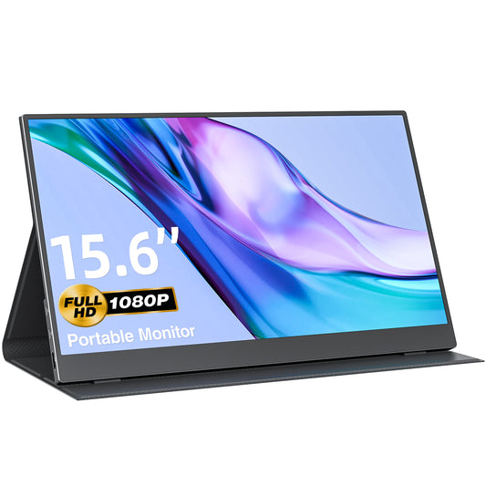 VisionOwl Portable Monitor-15.6 Inch Slim Computer Display Gaming External Monitor Full HD 1080P USB Type-C HDMI IPS Screen