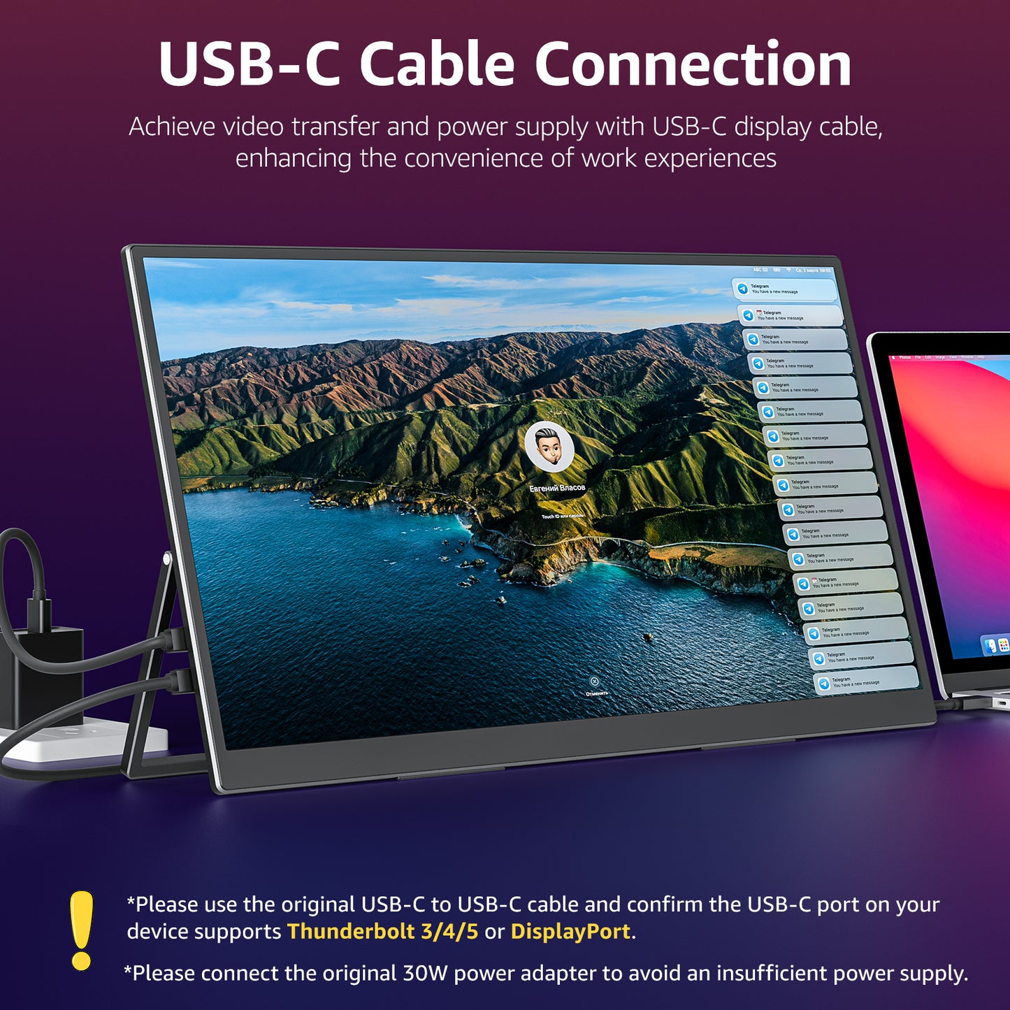 VisionOwl Large Portable Monitor-18.5 Inch Computer Gaming Display 100Hz 125% sRGB FHD 1080P USB-C HDMI IPS Screen