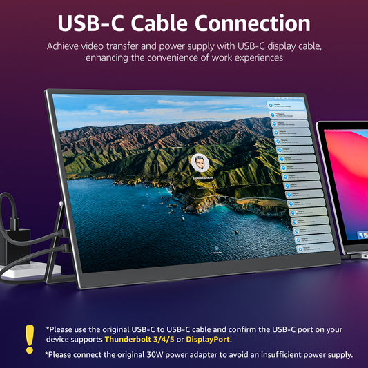 VisionOwl Large Portable Monitor-18.5 Inch Computer Gaming Display 100Hz 125% sRGB FHD 1080P USB-C HDMI IPS Screen